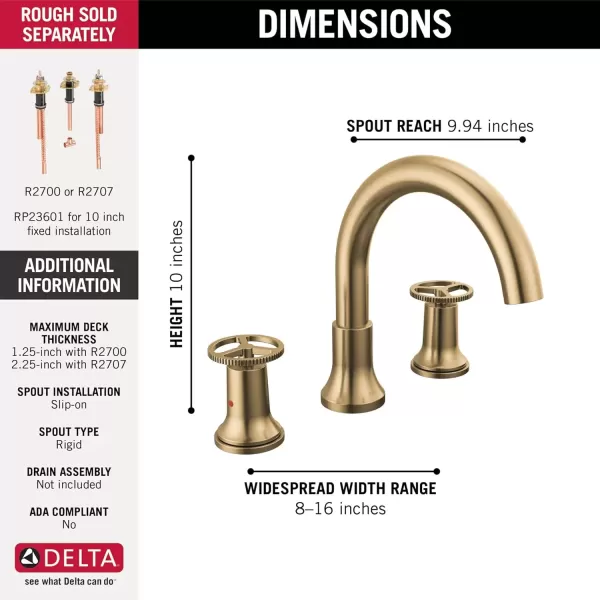 imageDelta Faucet Trinsic Roman Tub Trim  T2759SS  Modern Bathroom Tub Faucet Set  Includes Tub Faucet ampamp Handles  Stainless Valve Sold SeparatelyChampagne Bronze
