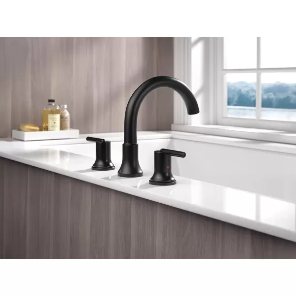 imageDelta Faucet Trinsic Roman Tub Trim  T2759SS  Modern Bathroom Tub Faucet Set  Includes Tub Faucet ampamp Handles  Stainless Valve Sold SeparatelyMatte Black