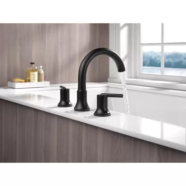 imageDelta Faucet Trinsic Roman Tub Trim  T2759SS  Modern Bathroom Tub Faucet Set  Includes Tub Faucet ampamp Handles  Stainless Valve Sold SeparatelyMatte Black