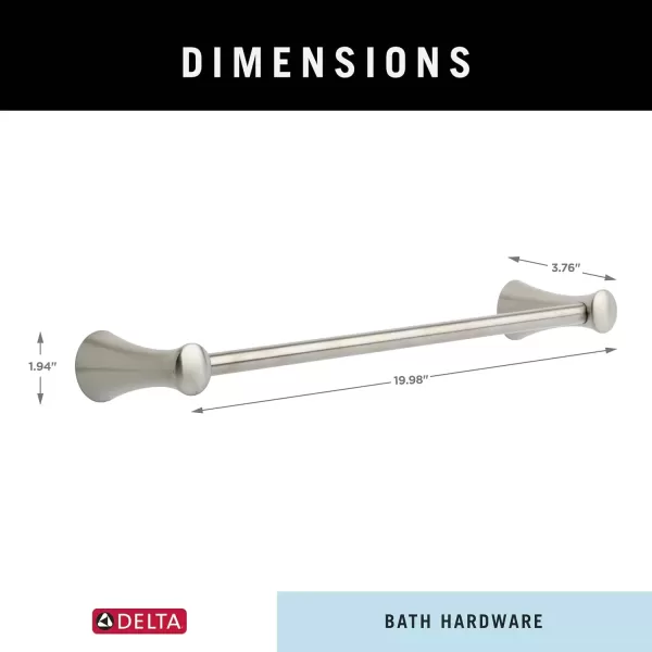 imageDelta Lahara 1Pack 24 Towel Rack for Bathroom Brilliance Stainless Steel Towel Bar for Bathroom Wall Towel Holder Rod Wall Mounted 73818SS