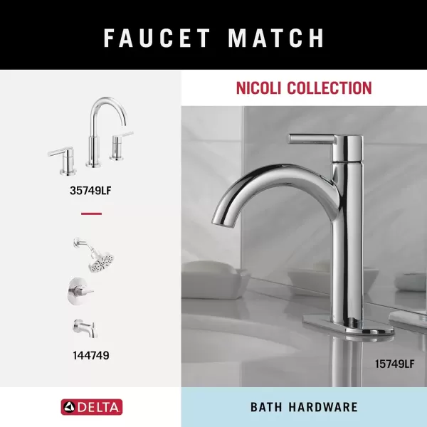imageDelta Nicoli 1Pack Towel Hooks Matte Black Double Bathroom Hooks Wall Mounted for Robes ampamp Towels Hand Towel Hook Holder Kitchen Bathroom Accessories NIC35MBPolished Chrome