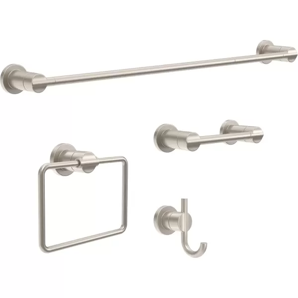 imageDelta Nicoli 1Pack Towel Hooks Matte Black Double Bathroom Hooks Wall Mounted for Robes ampamp Towels Hand Towel Hook Holder Kitchen Bathroom Accessories NIC35MBSpotshield Brushed Nickel