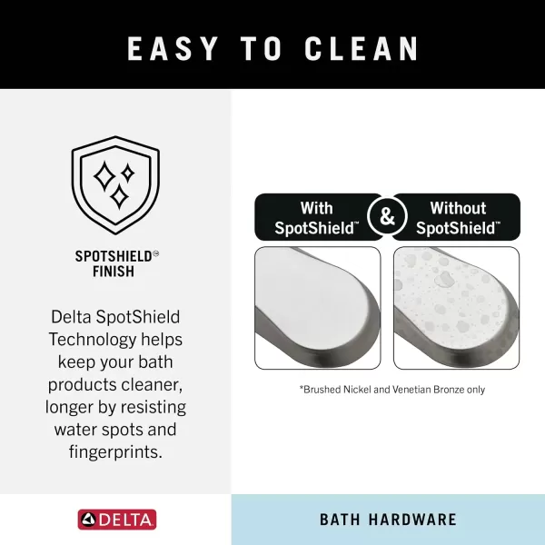 imageDelta Nicoli 1Pack Towel Hooks Matte Black Double Bathroom Hooks Wall Mounted for Robes ampamp Towels Hand Towel Hook Holder Kitchen Bathroom Accessories NIC35MBSpotshield Brushed Nickel