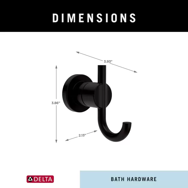 imageDelta Nicoli 1Pack Towel Hooks Matte Black Double Bathroom Hooks Wall Mounted for Robes ampamp Towels Hand Towel Hook Holder Kitchen Bathroom Accessories NIC35MBMatte Black