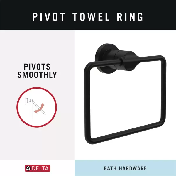 imageDelta Nicoli 4Pack Bathroom Set Matte Black 18quot Towel Rack Toilet Paper Holder Hand Towel Holder Towel Hook Bathroom Accessory Set Towel Holder 4Piece Hardware Set NIC64MBMatte Black