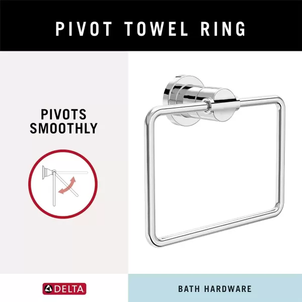 imageDelta Nicoli 4Pack Bathroom Set Matte Black 18quot Towel Rack Toilet Paper Holder Hand Towel Holder Towel Hook Bathroom Accessory Set Towel Holder 4Piece Hardware Set NIC64MBPolished Chrome