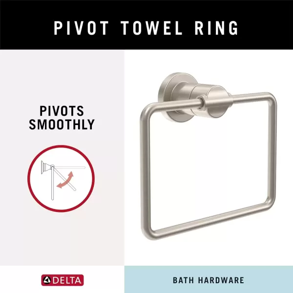 imageDelta Nicoli 4Pack Bathroom Set Matte Black 18quot Towel Rack Toilet Paper Holder Hand Towel Holder Towel Hook Bathroom Accessory Set Towel Holder 4Piece Hardware Set NIC64MBSpotshield Brushed Nickel
