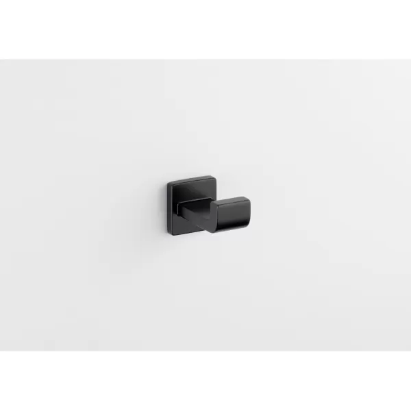 imageDELTA FAUCET 77535 Ara Towel Robe Hook Polished ChromeMatte Black