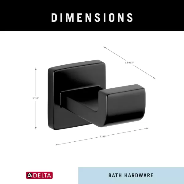 imageDELTA FAUCET 77535 Ara Towel Robe Hook Polished ChromeMatte Black