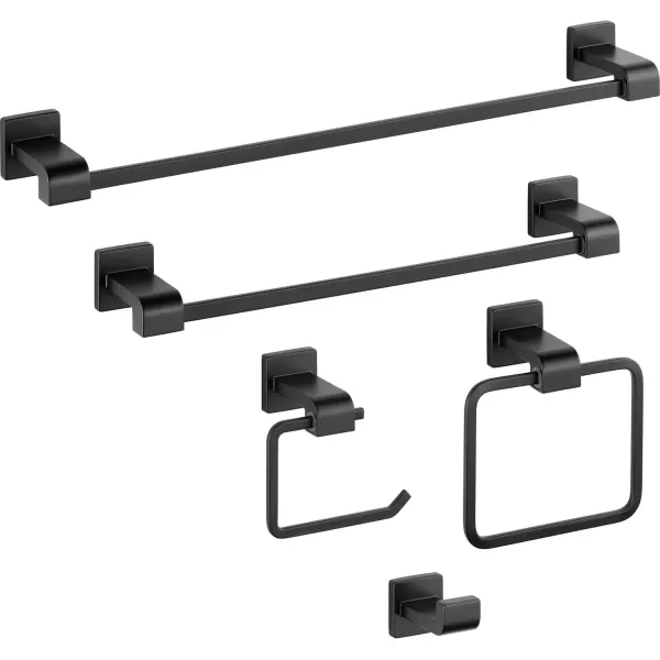 imageDELTA FAUCET 77535 Ara Towel Robe Hook Polished ChromeMatte Black