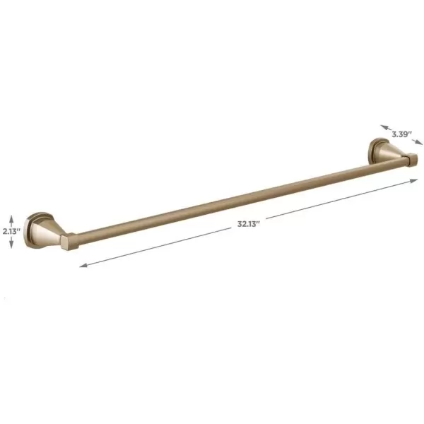 imageDELTA FAUCET 77618CZ Stryke Wall Mounted 18 in Towel Bar in Champagne BronzeChampagne Bronze
