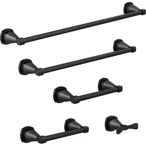 imageDELTA FAUCET 77618CZ Stryke Wall Mounted 18 in Towel Bar in Champagne BronzeMatte Black