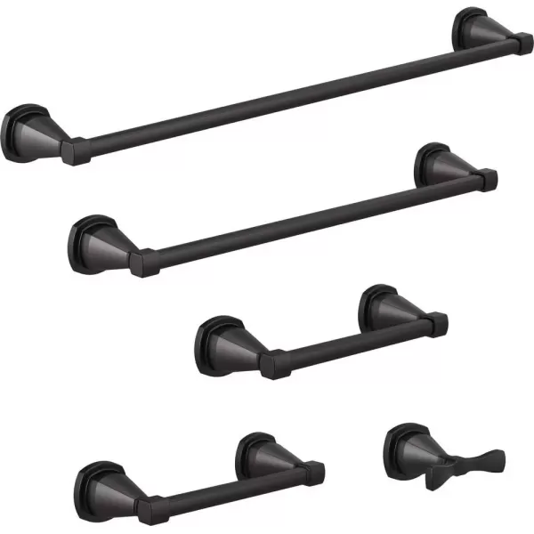 imageDELTA FAUCET 77618CZ Stryke Wall Mounted 18 in Towel Bar in Champagne BronzeMatte Black