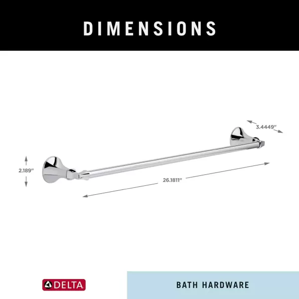 imageDELTA FAUCET Rubber Limited 76424BL Ashlyn 24in Wall Mount Towel Bar Bath Hardware Accessory in Matte BlackChrome