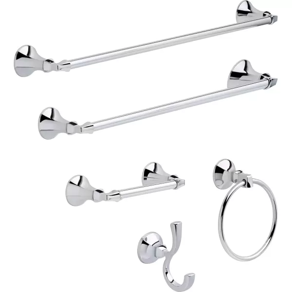 imageDELTA FAUCET Rubber Limited 76424BL Ashlyn 24in Wall Mount Towel Bar Bath Hardware Accessory in Matte BlackChrome