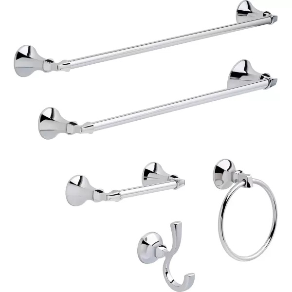 imageDELTA FAUCET Rubber Limited 76424BL Ashlyn 24in Wall Mount Towel Bar Bath Hardware Accessory in Matte BlackChrome