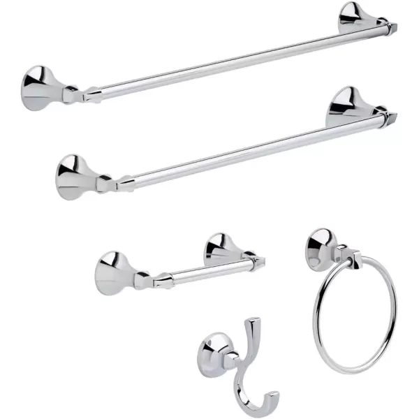 imageDELTA FAUCET Rubber Limited 76424BL Ashlyn 24in Wall Mount Towel Bar Bath Hardware Accessory in Matte BlackChrome