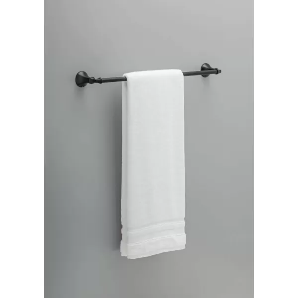 imageDELTA FAUCET Rubber Limited 76424BL Ashlyn 24in Wall Mount Towel Bar Bath Hardware Accessory in Matte BlackMatte Black