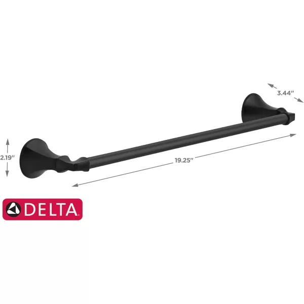 imageDELTA FAUCET Rubber Limited 76424BL Ashlyn 24in Wall Mount Towel Bar Bath Hardware Accessory in Matte BlackMatte Black
