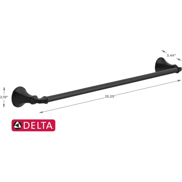 imageDELTA FAUCET Rubber Limited 76424BL Ashlyn 24in Wall Mount Towel Bar Bath Hardware Accessory in Matte BlackMatte Black