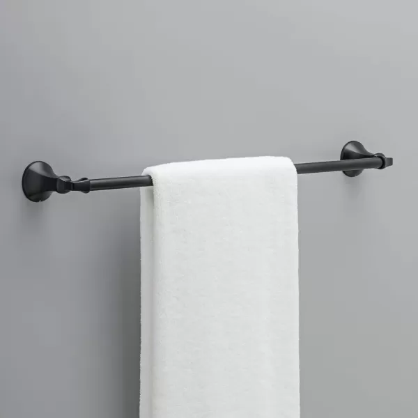 imageDELTA FAUCET Rubber Limited 76424BL Ashlyn 24in Wall Mount Towel Bar Bath Hardware Accessory in Matte BlackMatte Black