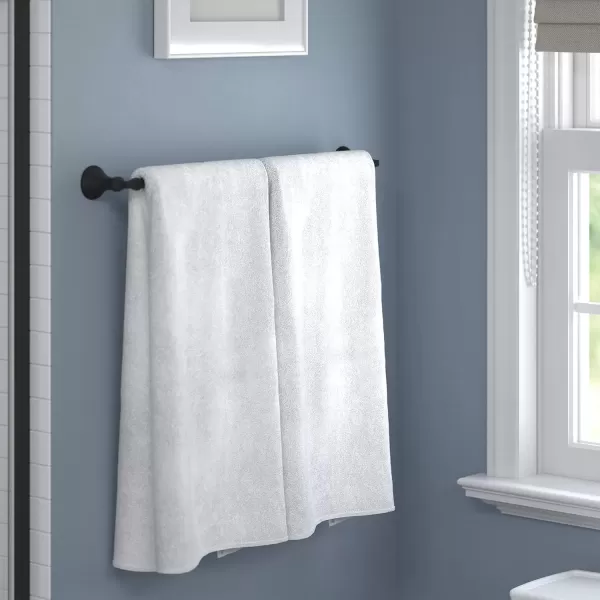imageDELTA FAUCET Rubber Limited 76424BL Ashlyn 24in Wall Mount Towel Bar Bath Hardware Accessory in Matte BlackMatte Black