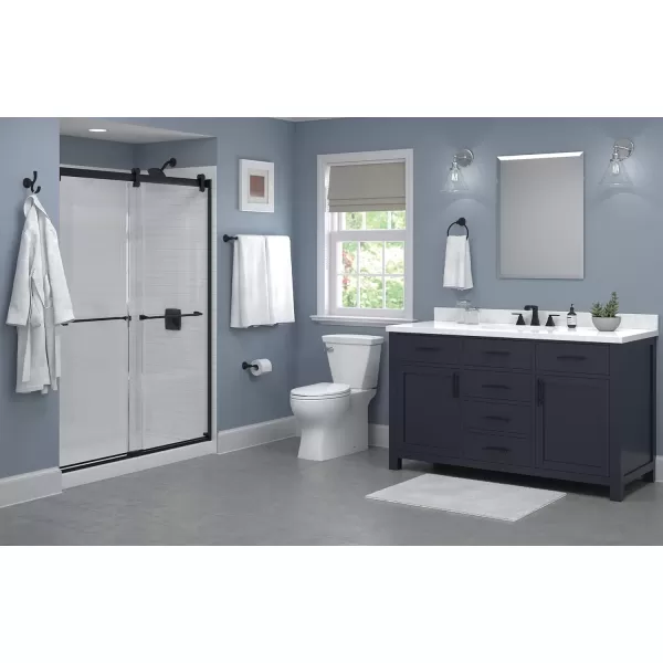 imageDELTA FAUCET Rubber Limited 76424BL Ashlyn 24in Wall Mount Towel Bar Bath Hardware Accessory in Matte BlackMatte Black
