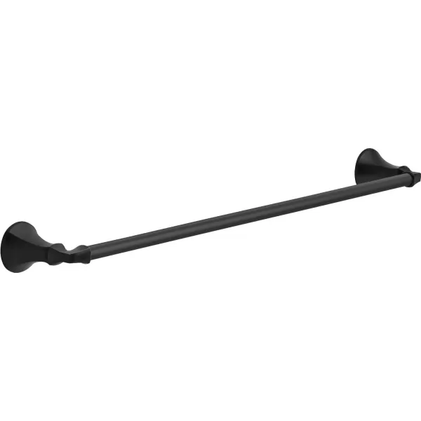 imageDELTA FAUCET Rubber Limited 76424BL Ashlyn 24in Wall Mount Towel Bar Bath Hardware Accessory in Matte BlackMatte Black