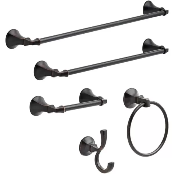 imageDELTA FAUCET Rubber Limited 76424BL Ashlyn 24in Wall Mount Towel Bar Bath Hardware Accessory in Matte BlackSpotshield Venetian Bronze