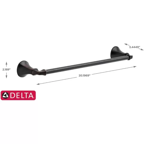 imageDELTA FAUCET Rubber Limited 76424BL Ashlyn 24in Wall Mount Towel Bar Bath Hardware Accessory in Matte BlackSpotshield Venetian Bronze