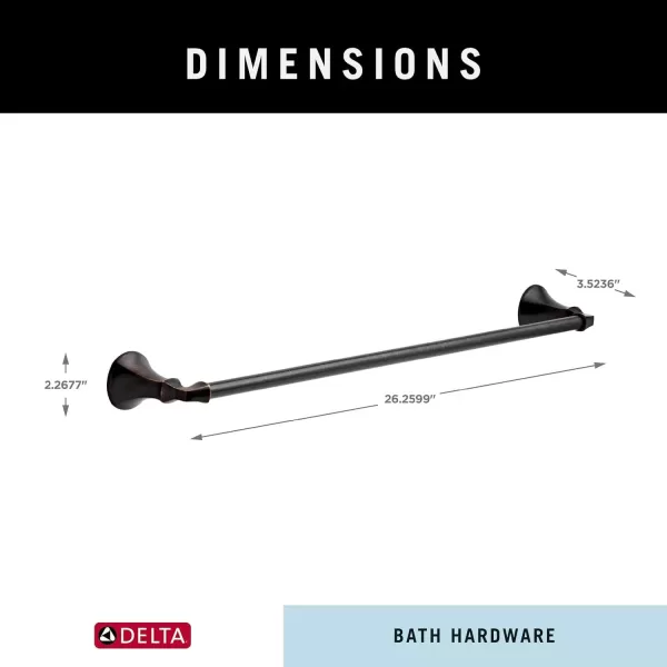 imageDELTA FAUCET Rubber Limited 76424BL Ashlyn 24in Wall Mount Towel Bar Bath Hardware Accessory in Matte BlackSpotshield Venetian Bronze