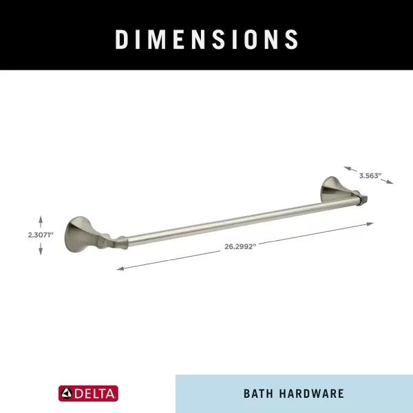 imageDELTA FAUCET Rubber Limited 76424BL Ashlyn 24in Wall Mount Towel Bar Bath Hardware Accessory in Matte BlackStainless