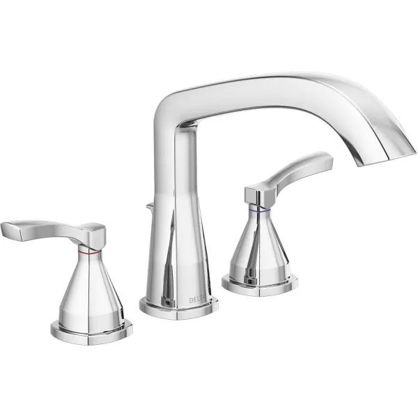 imageDELTA FAUCET T2776BL Three Hole Roman Tub Trim DeckMount Without Diverter Matte BlackChrome