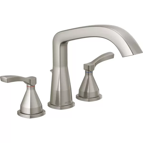 imageDELTA FAUCET T2776BL Three Hole Roman Tub Trim DeckMount Without Diverter Matte BlackStainless