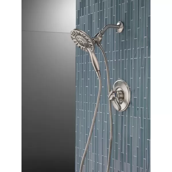 imageDelta Faucet 4Spray In2ition Dual Shower Head with Handheld Spray Gold Shower Head with Hose Showerheads ampamp Handheld Showers Handheld Shower Heads Champagne Bronze 58499CZStainless