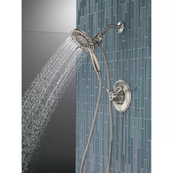 imageDelta Faucet 4Spray In2ition Dual Shower Head with Handheld Spray Gold Shower Head with Hose Showerheads ampamp Handheld Showers Handheld Shower Heads Champagne Bronze 58499CZStainless
