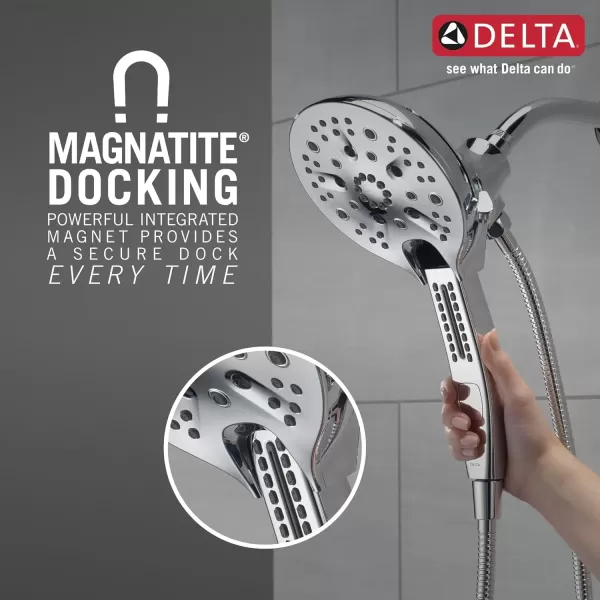 imageDelta Faucet 5Spray In2ition 2in1 Dual Hand Held Shower Head with Hose Chrome 5862025PK