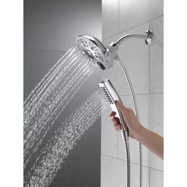 imageDelta Faucet 5Spray In2ition 2in1 Dual Hand Held Shower Head with Hose Chrome 5862025PK