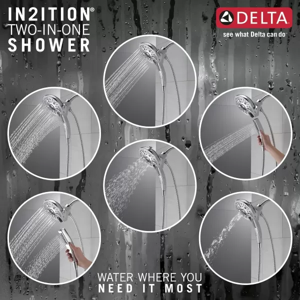 imageDelta Faucet 5Spray In2ition 2in1 Dual Hand Held Shower Head with Hose Chrome 5862025PK