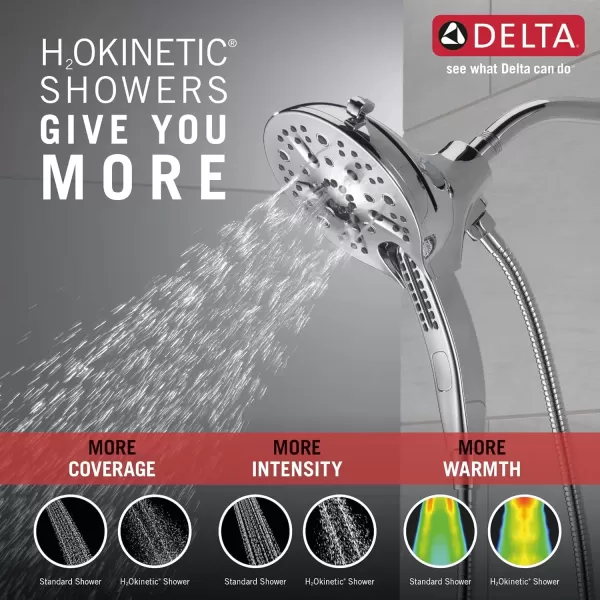 imageDelta Faucet 5Spray In2ition 2in1 Dual Hand Held Shower Head with Hose Chrome 5862025PK