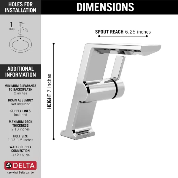 imageDelta Faucet 699PRDST Pivotal Single Hole Lumicoat Chrome