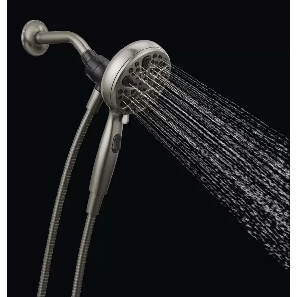 imageDelta Faucet 6Setting SureDock Magnetic Shower Head with Handheld Spray Chrome Shower Head with Hose Round Shower Head Showerheads ampamp Handheld Showers MagnaTite Docking Chrome 75609Stainless