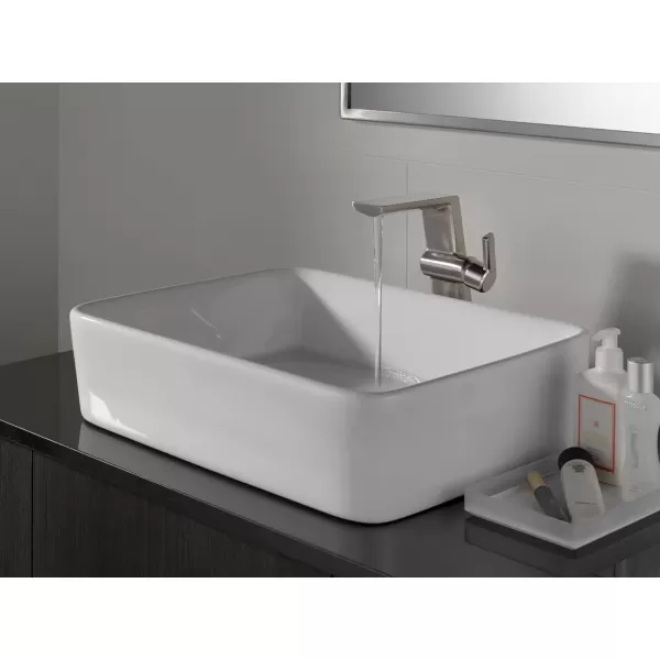imageDelta Faucet 799SSPRDST Pivotal Single Hole Lumicoat Stainless