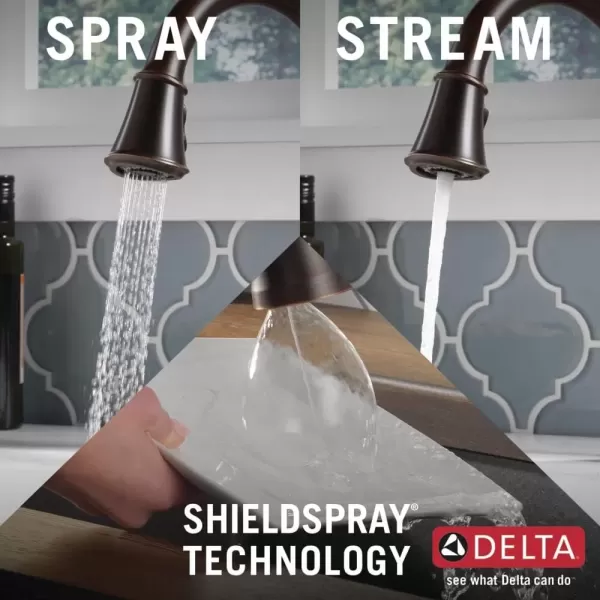 imageDelta Faucet Cassidy Touch Kitchen Faucet Oil Rubbed Bronze Kitchen Faucets with Pull Down Sprayer Kitchen Sink Faucet Faucet for Kitchen Sink Touch2O Technology Venetian Bronze 9197TRBDST