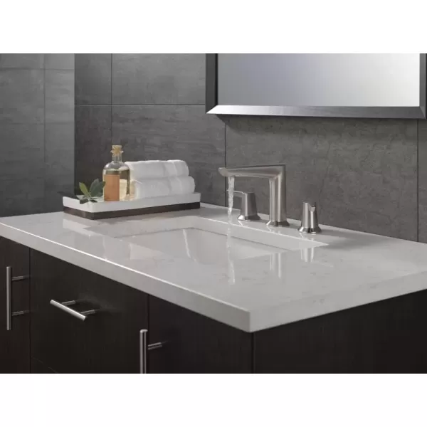imageDelta Faucet Galeon Widespread Bathroom Faucet 3 Hole Brushed Nickel Bathroom Faucet for Bathroom Sink Bathroom Sink Faucet Diamond Seal Technology Lumicoat Stainless 3571SSPRMPUDSTLumicoat Stainless