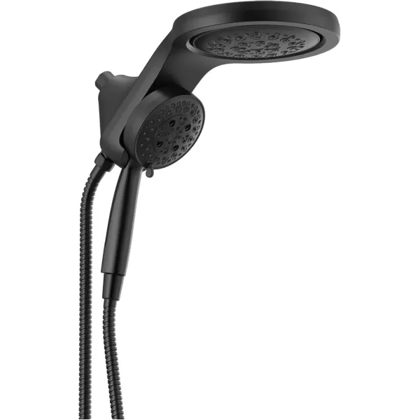imageDelta Faucet HydroRain 5Spray H2Okinetic Dual Shower Head with Handheld Spray Gold Shower Head with Hose Handheld Shower Heads 25 GPM Flow Rate Champagne Bronze 58680CZ25Matte Black