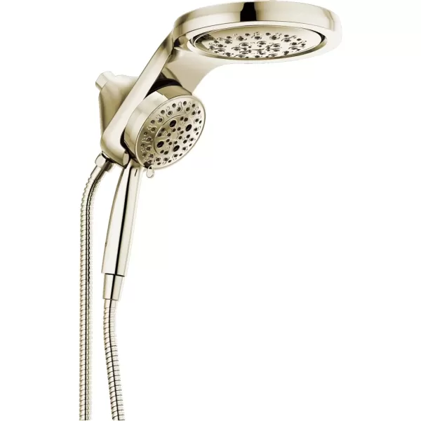 imageDelta Faucet HydroRain 5Spray H2Okinetic Dual Shower Head with Handheld Spray Gold Shower Head with Hose Handheld Shower Heads 25 GPM Flow Rate Champagne Bronze 58680CZ25Polished Nickel