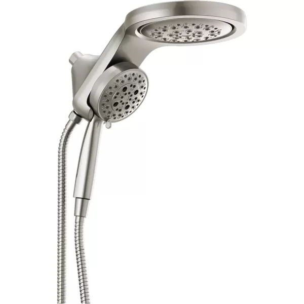 imageDelta Faucet HydroRain 5Spray H2Okinetic Dual Shower Head with Handheld Spray Gold Shower Head with Hose Handheld Shower Heads 25 GPM Flow Rate Champagne Bronze 58680CZ25Stainless