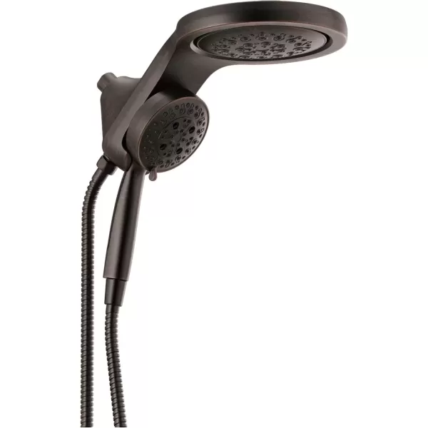 imageDelta Faucet HydroRain 5Spray H2Okinetic Dual Shower Head with Handheld Spray Gold Shower Head with Hose Handheld Shower Heads 25 GPM Flow Rate Champagne Bronze 58680CZ25Venetian Bronze