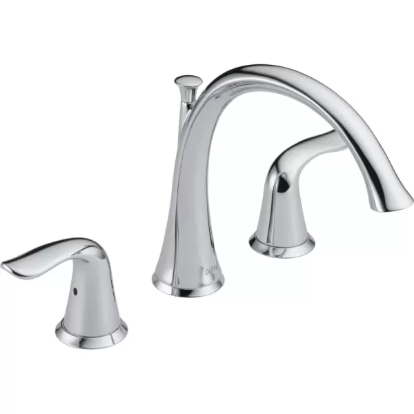 imageDelta Faucet Lahara 2Handle Widespread Roman Tub Faucet Gold Tub Faucet Roman Bathtub Faucet Delta Roman Tub Faucet Tub Filler Champagne Bronze T2738CZChrome
